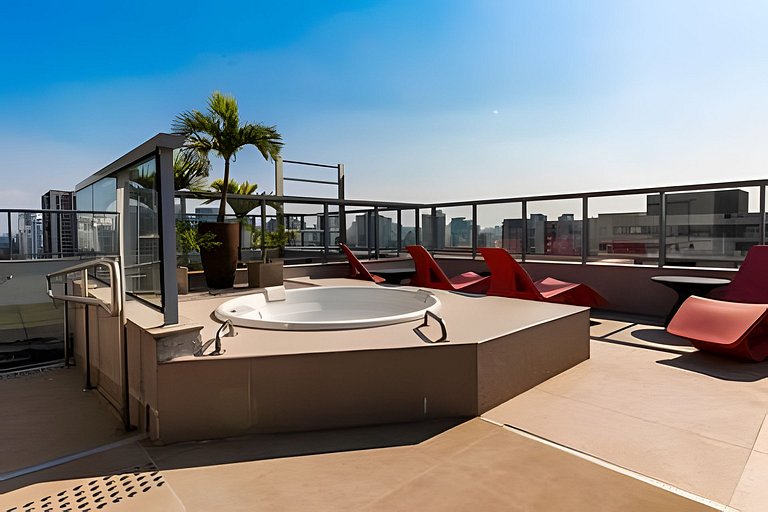 Garden de LUXO em MOEMA | Jacuzzi, A/C e Wi-fi